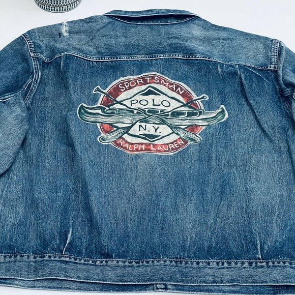 Polo Ralph Lauren Sportman Henderson Denim Jean Jacket Men Size 2XB BIG TALL